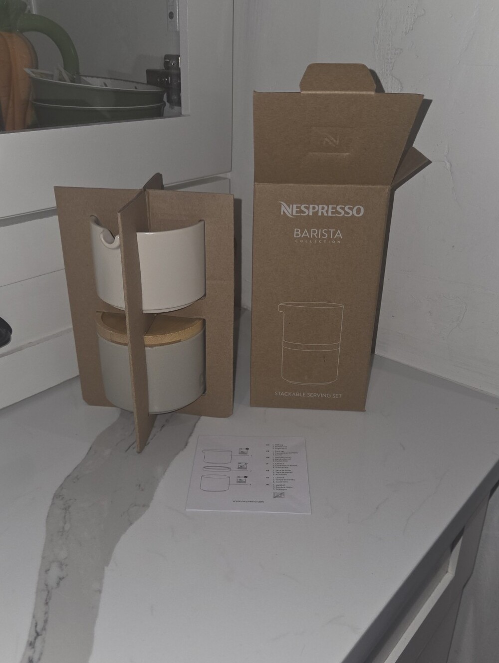 NEW Nespresso Stackable Serving Set Cream & Sugar in Box Barista Collection